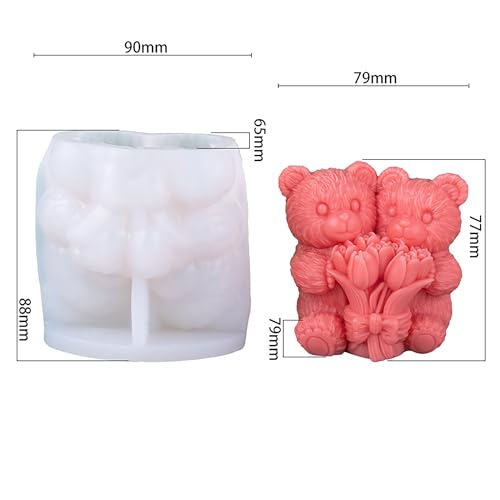 EVERELAM Large Flower Bear Cylinder Molds Silicone Wave Spiral Candle Mold - Silicone Resin Casting Molds for Candle & Resin & Soap Craft Supplies - Image 3