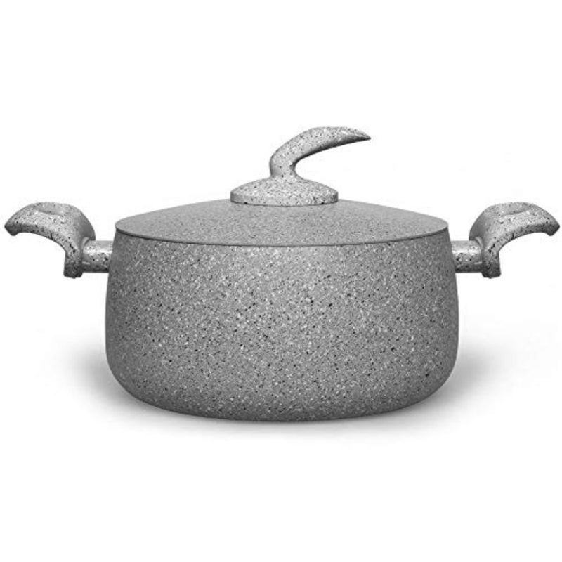 Rossetti® Elementi Natura Made in Italy Porcelain Enamel Granite 24cm Casserole Pot Stockpot + Lid Organic Luxury Ceramic Cookware Dishwasher Safe PFOA-free Non Toxic Cookware - Image 1