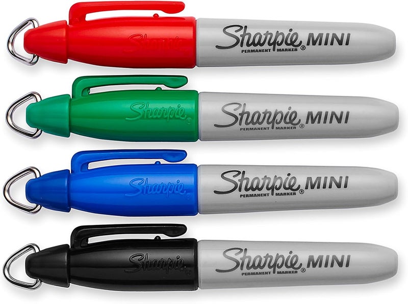 Sharpie Mini Permanent Markers Fine Point Assorted Colors 4 Count - Image 3