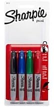 Sharpie Mini Permanent Markers Fine Point Assorted Colors 4 Count - Image 4