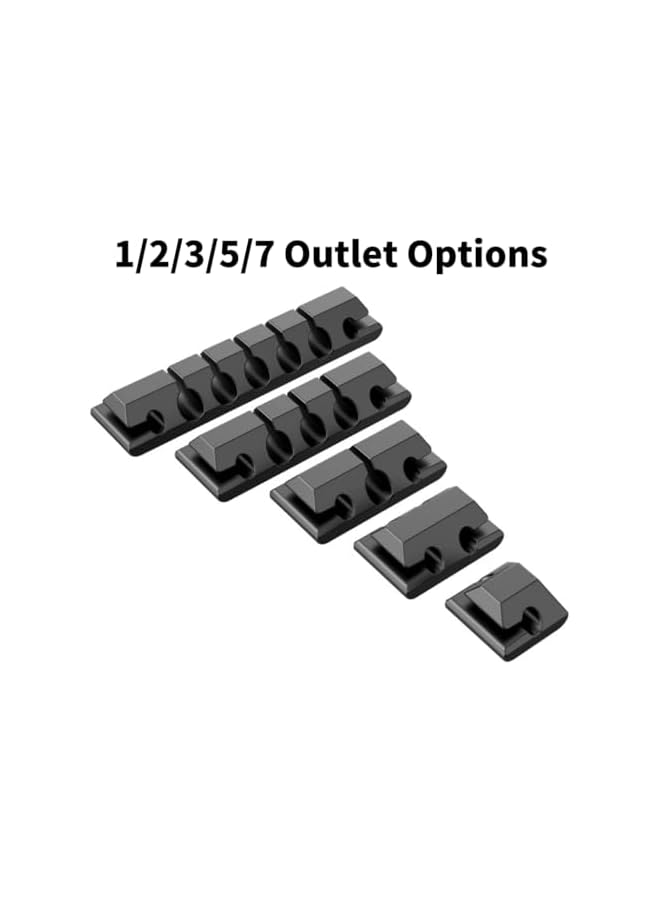 Green Tiger Cable Management Kit, 1/2/3/5/7 Outlet Cable Organizer, Acrylic Adhesive Desk Cord Organizer, Wire Cover, Wire Organizer, Under Desk Cable Holder, for Office and Home (5-Piece Set) - Image 2