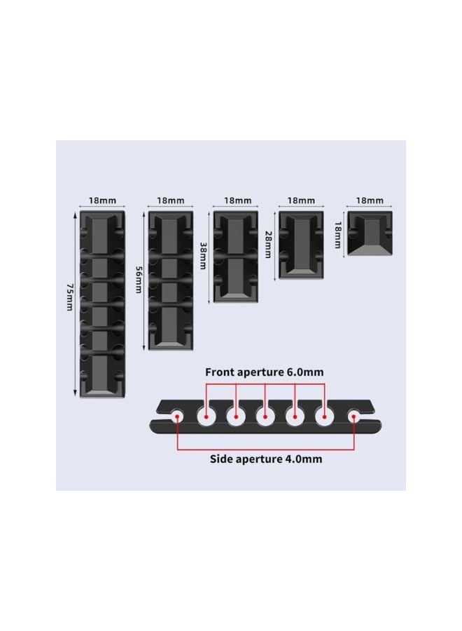 Green Tiger Cable Management Kit, 1/2/3/5/7 Outlet Cable Organizer, Acrylic Adhesive Desk Cord Organizer, Wire Cover, Wire Organizer, Under Desk Cable Holder, for Office and Home (5-Piece Set) - Image 3
