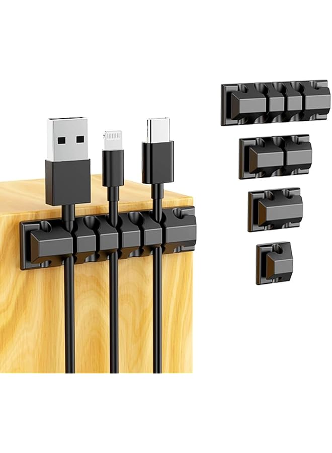 Green Tiger Cable Management Kit, 1/2/3/5/7 Outlet Cable Organizer, Acrylic Adhesive Desk Cord Organizer, Wire Cover, Wire Organizer, Under Desk Cable Holder, for Office and Home (5-Piece Set) - Image 1