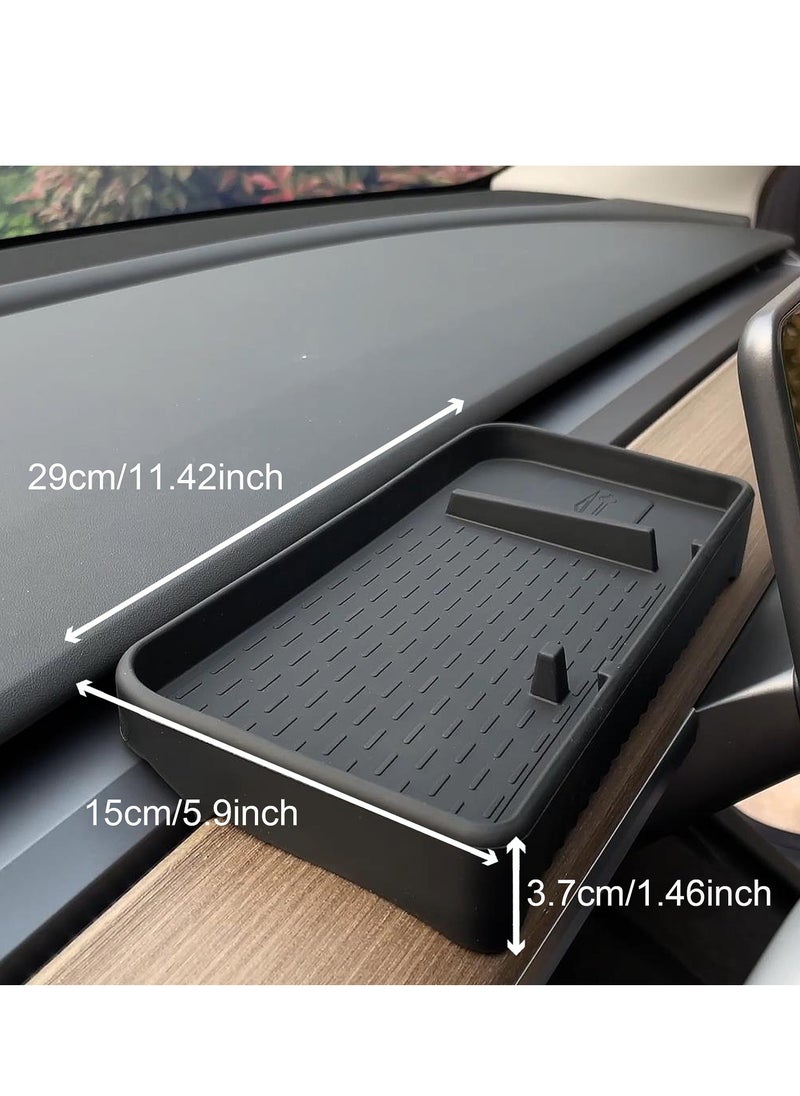 Central Console Dashboard ETC Storage Box for Tesla Model 3/Y, Center Console Organizer Tray, for Non-Slip Tissue Sunglasses Phone Holder Storage Box, Suitable for 2017-2023 Tesla Model 3/Y