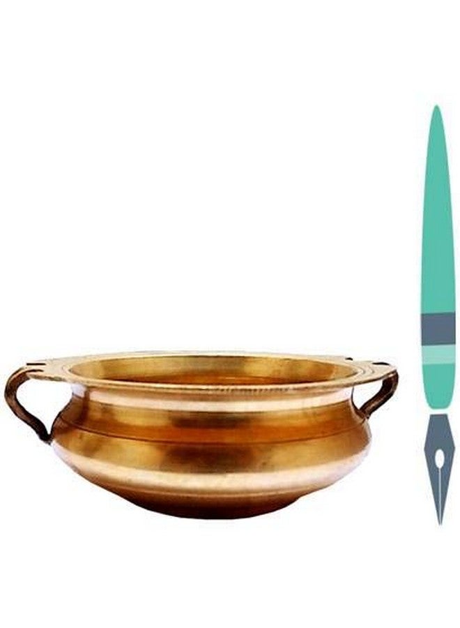 Purpledip Brass Urli (Uruli, Varpu): Vintage Design Small Water Bowl for Candles or Flowers, Gold, 6 Inches (11759) - Image 4
