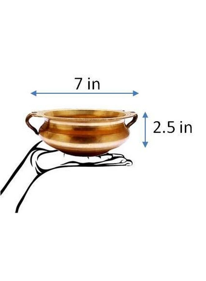 Purpledip Brass Urli (Uruli, Varpu): Vintage Design Small Water Bowl for Candles or Flowers, Gold, 6 Inches (11759) - Image 1