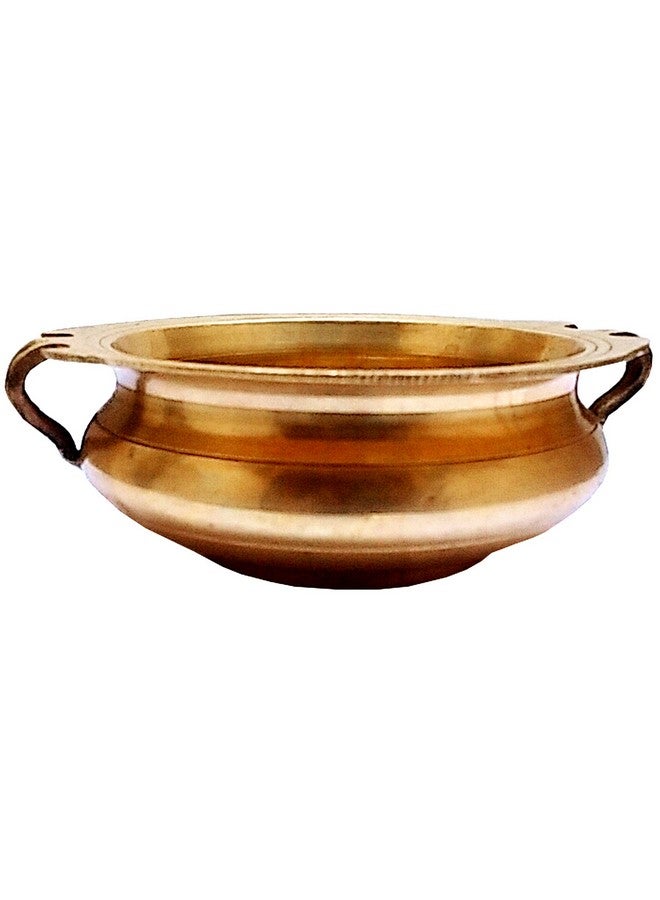 Purpledip Brass Urli (Uruli, Varpu): Vintage Design Small Water Bowl for Candles or Flowers, Gold, 6 Inches (11759) - Image 2