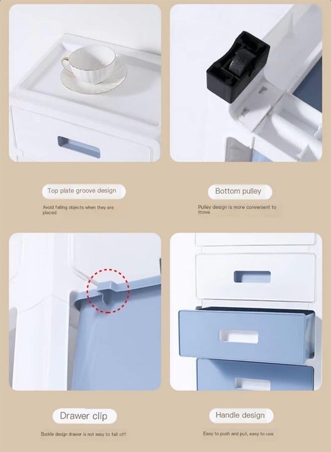 Beauenty Drawer Storage Cabinet Toys Storage Box 5 Layer ï¼Œwith Wheels containers for Kitchen Bathroom Storage Cabinet for Clothes Toys Bedroom - Image 5