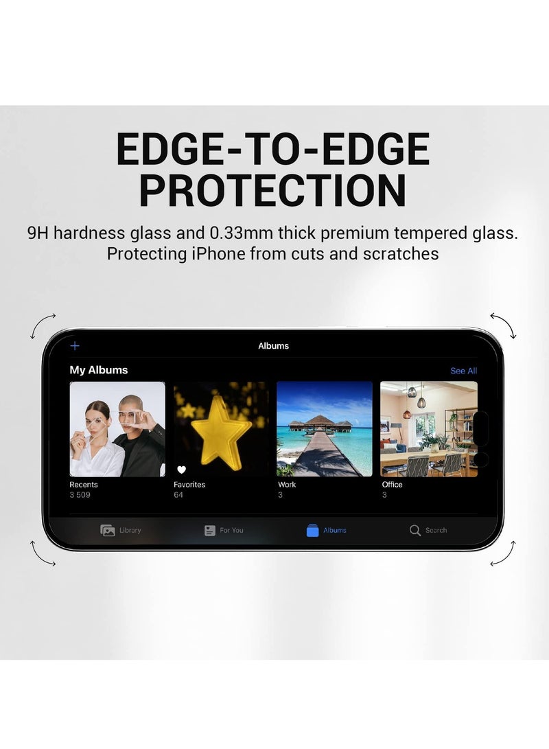 BORTONY Tempered Glass Full Coverage Designed for iPhone 14/13/13 Pro Screen Protector [9H Military Shatterproof Protection] Easy Install Bubble Free Protective Film Case-friendly 6.1'' - Image 5