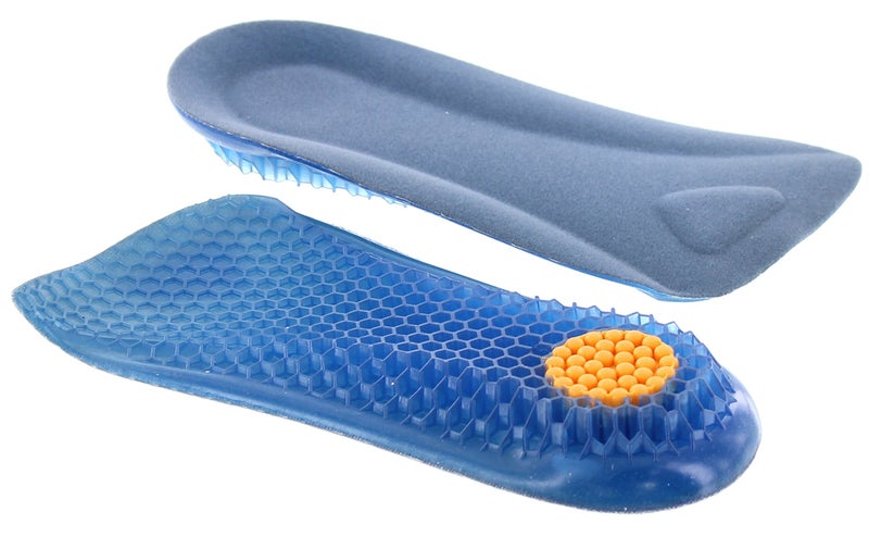 CALTO Height Increase Elevator Half Insole for Men 12 inch Taller Heel Lift Insert Silicon Honeycomb Shaped Gel