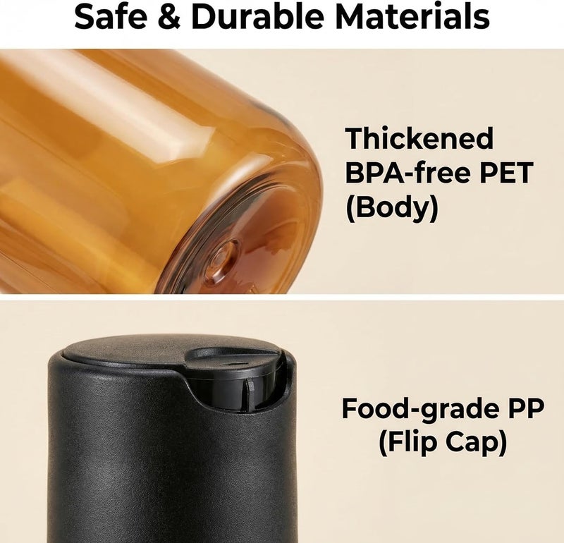 VASANA 300ml/10oz Empty Refill Plastic Squeeze Bottles with Black Flip Cap Cosmetic Makeup Essential Oil Water Shampoo Shower Gel Liquid Body SoapStorage Holder DIY Beauty Tool Pack of 2 (Amber) - Image 5