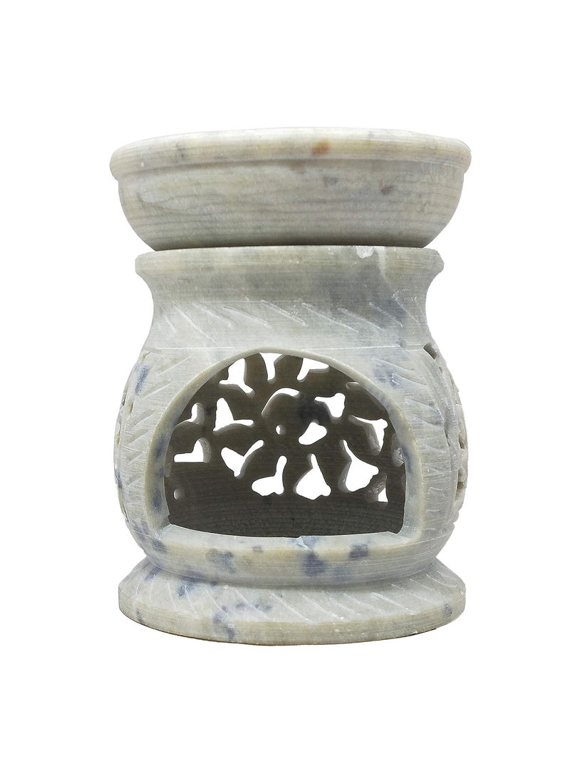 UV Creations Hand Made 3 inch Lamp Burner with 1 inch Bowl Tea Light Holder Decorative Thing Made of Two Pieces of Soapstone Aromatherapy by UV Creations  - Image 3