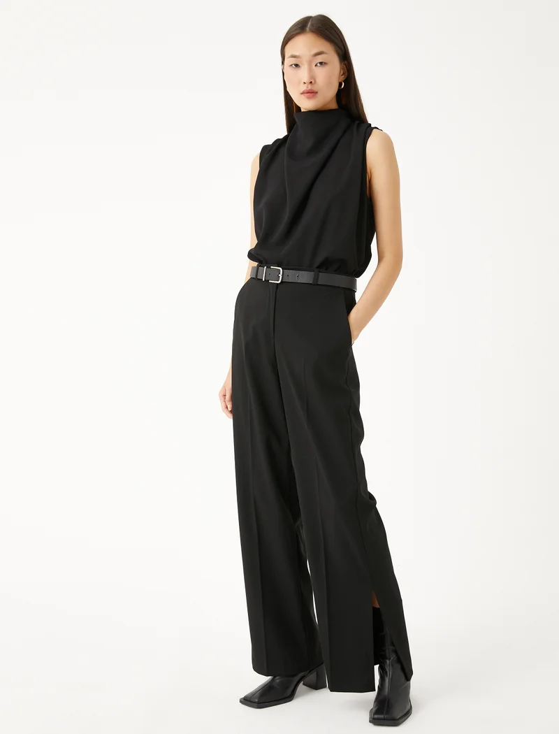 KOTON Draped Blouse High Neck Sleeveless