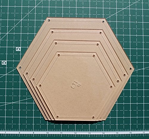 LaserThing Hexagon Quilting Template Set - 5", 6", 7", 8" Sizes with 1/4" Seam Allowance - Durable Acrylic Templates for Quilting, Patchwork, Crafting, & Sewing Projects - Clear Templates for Accuracy - Image 4
