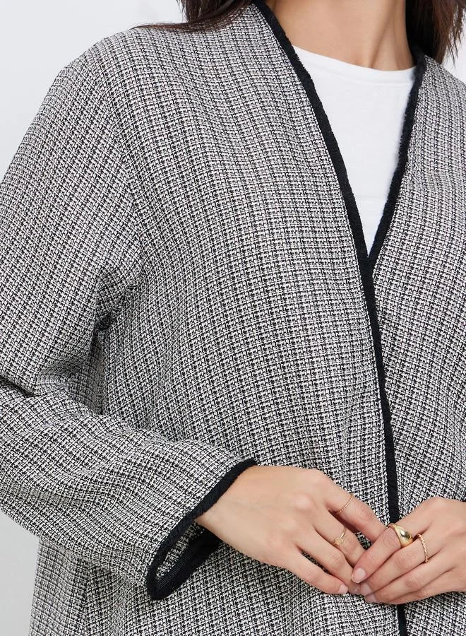 Amirah Multi Amirah Multi Tweed Look Abaya with Frayed Edge for Women | Best Price UAE
