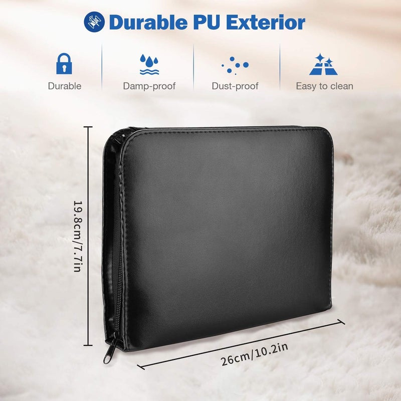 بروكاس طقم خياطة ProCase، (183 قطعة) مستلزمات خياطة مع 38 بكرة خيط بحجم XL، مقص، إبر، دبابيس، للمنزل، المدرسة، المبتدئين، البالغين، الأطفال، ملحقات خياطة DIY مع حقيبة حمل جلدية - أسود - Image 5