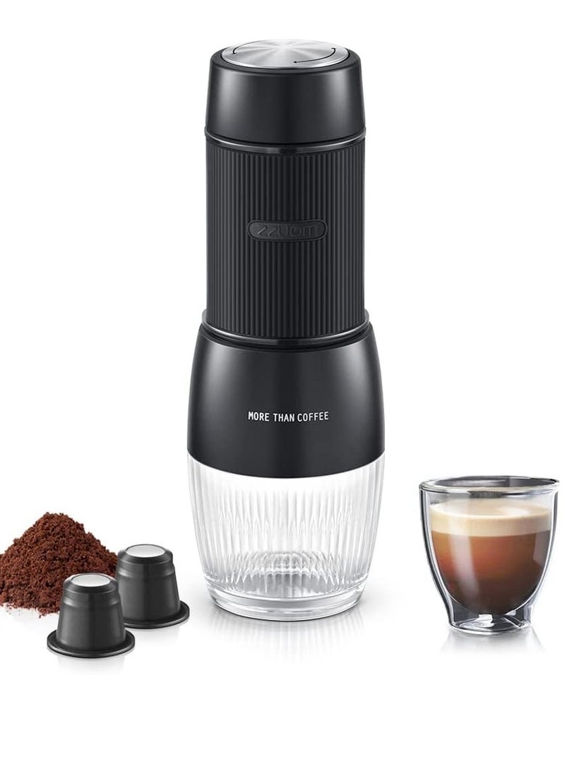 Gerenic Protable Espresso Machine, Compatible with Ground Coffee & Nespresso Capsules, 18 Bar Pressure for Rich Crema, Manual Espresso Maker, Perfect for Travel, Camping, Hiking - Image 1