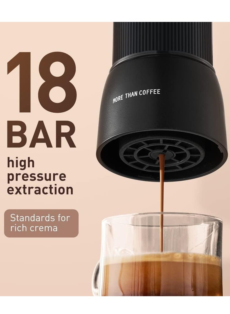 Gerenic Protable Espresso Machine, Compatible with Ground Coffee & Nespresso Capsules, 18 Bar Pressure for Rich Crema, Manual Espresso Maker, Perfect for Travel, Camping, Hiking - Image 5