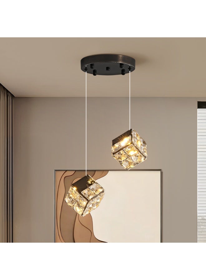 إرنيا الثريا الكريستال الحديثة، والمصابيح الدايود المبتعث للضوء، والمصابيح القابلة للتعديل، والمنضدة الأمامية للفراش، والردهة، والممرات، والسلالم، (أسود) - Image 1