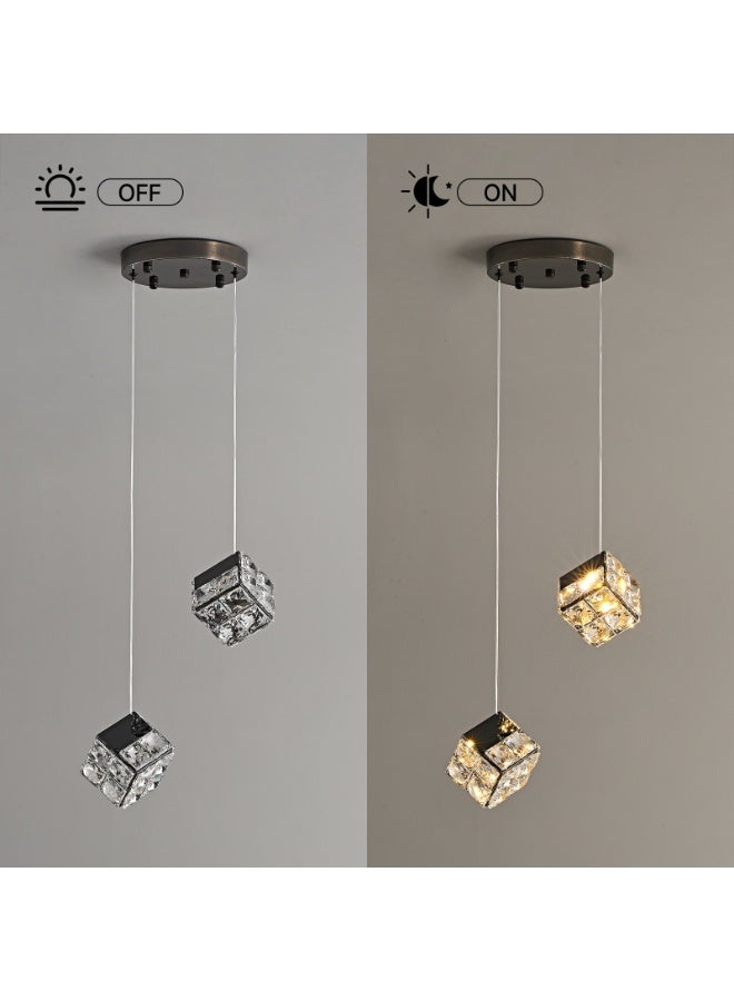 إرنيا الثريا الكريستال الحديثة، والمصابيح الدايود المبتعث للضوء، والمصابيح القابلة للتعديل، والمنضدة الأمامية للفراش، والردهة، والممرات، والسلالم، (أسود) - Image 5