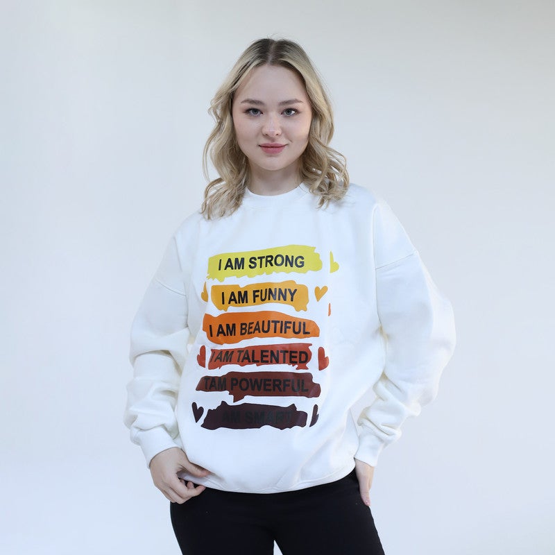 بيبو سويت شيرت مطبوع نسائي _ابيض - Image 1