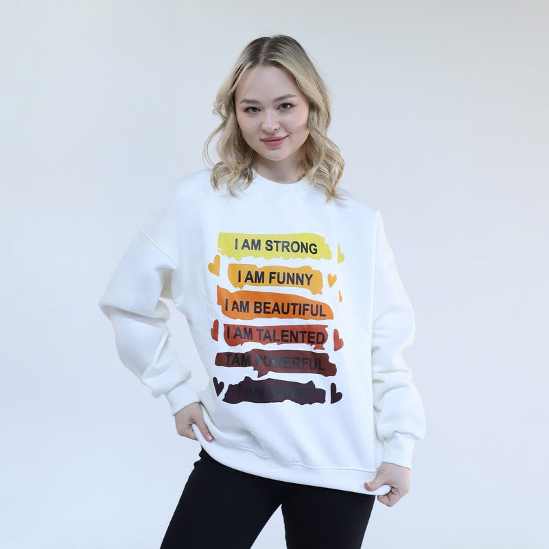 بيبو سويت شيرت مطبوع نسائي _ابيض - Image 2