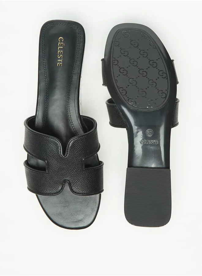 Celeste Womens Textured Slip-On Flat Sandals