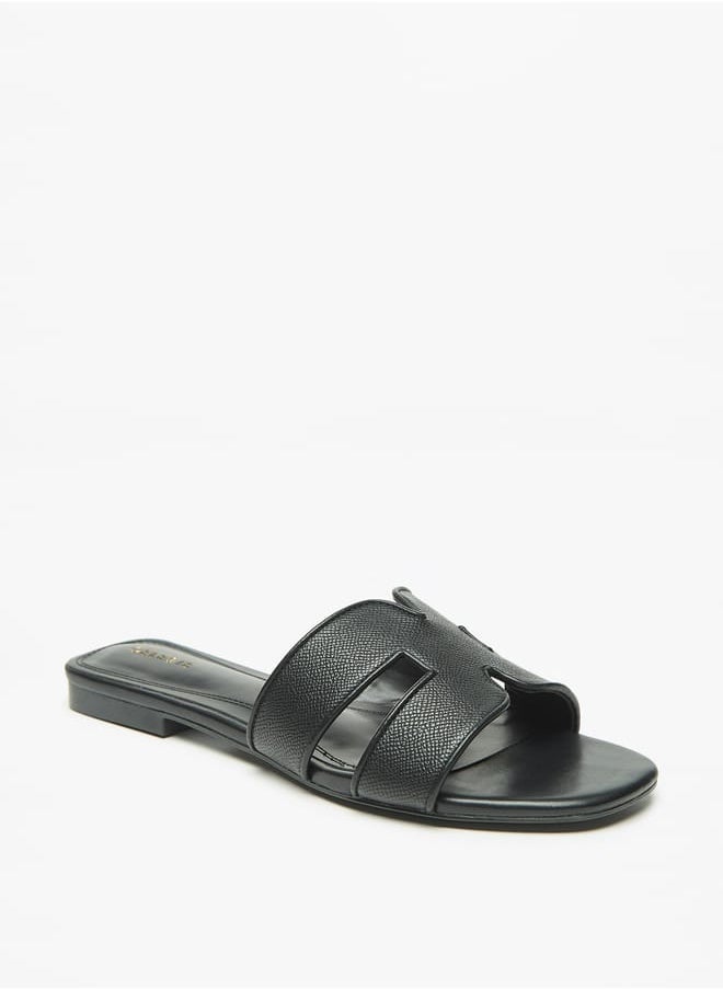 Celeste Womens Textured Slip-On Flat Sandals  - Image 1