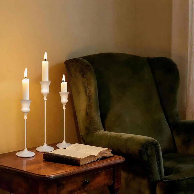 SHOWIN General need oriented design Candlestick Holders White, 6 Packs Taper Candle Holder for Candlesticks, Candle Sticks Holder Decor for Home Decor Major city pickup option - Image 2