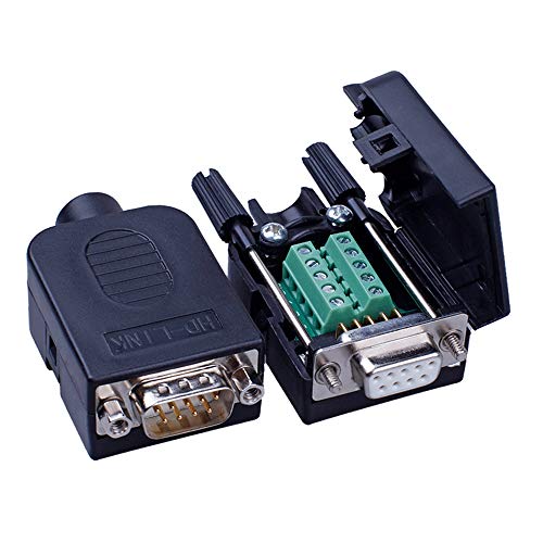 ANMBEST 2PCS DB9 Solderless RS232 D-SUB Serial to 9-pin Port Terminal Male Adapter Connector Breakout Board with Case Long Bolts Tail Pipe (2PCS Female) - Image 5