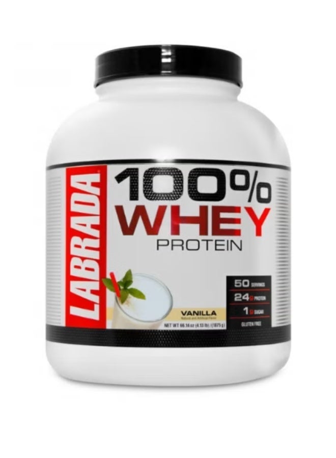 LABRADA 100% Whey Protein Powder Vanilla 4.13 lbs - Image 1