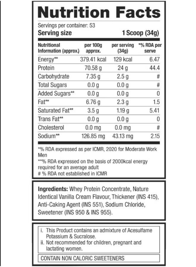 LABRADA 100% Whey Protein Powder Vanilla 4.13 lbs - Image 3