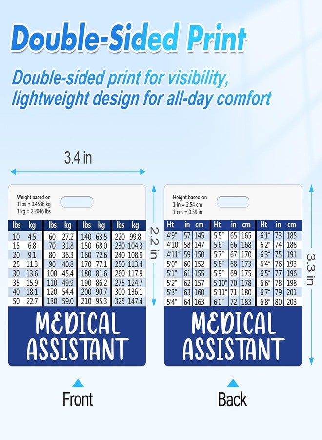 Besoar 5 Pack Medical Assistant Badge Buddy Card Holder - Horizontal MA Nursing Accessories Blue Pink Purple Red Black Colors ID Name Identification Tags with Conversion Charts for Medical Work - Image 3