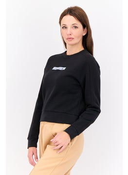 Adidas Women Regular Fit Long Sleeve Outdoor Sweatshirts, Black  - Image 3