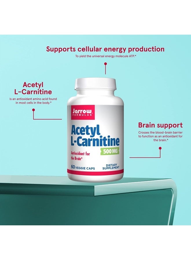 jarrow formulas أسيتيل L-كارنيتين 500 ملغ - حماية مضادة للأكسدة للدماغ - يدعم إنتاج الطاقة والتمثيل الغذائي - صحة القلب والأوعية الدموية - 60 كبسولة نباتية (قد يختلف التعبئة)  - Image 4