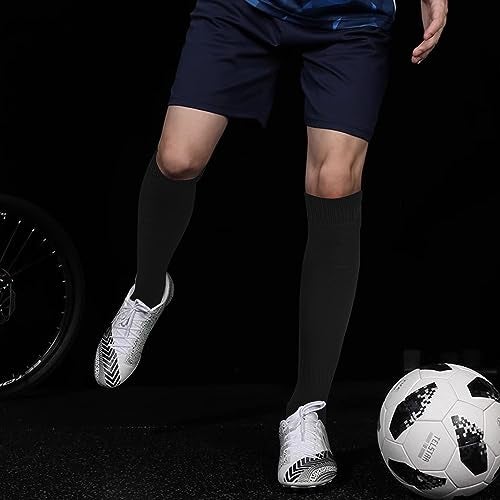 GRAPMKTG 3 Pack Soccer Baseball Softball Socks for Youth Women and Men Knee High Football Socks for Boys Girls Black Medium - Image 2