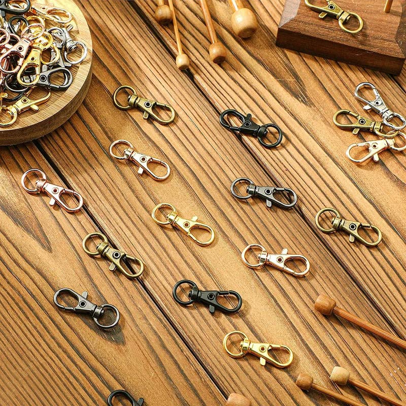 DIY Crafts DIY Crafts 10X Pcs Keyrings, Silvery Bright, Iron Lobster Claw Clasps Swivel LanyardsTrigger Snap Hooks Strap, D Rings Slide Buckle for Keychain, Bags and (10X Pcs Keyrings, Silvery Bright) - Image 4