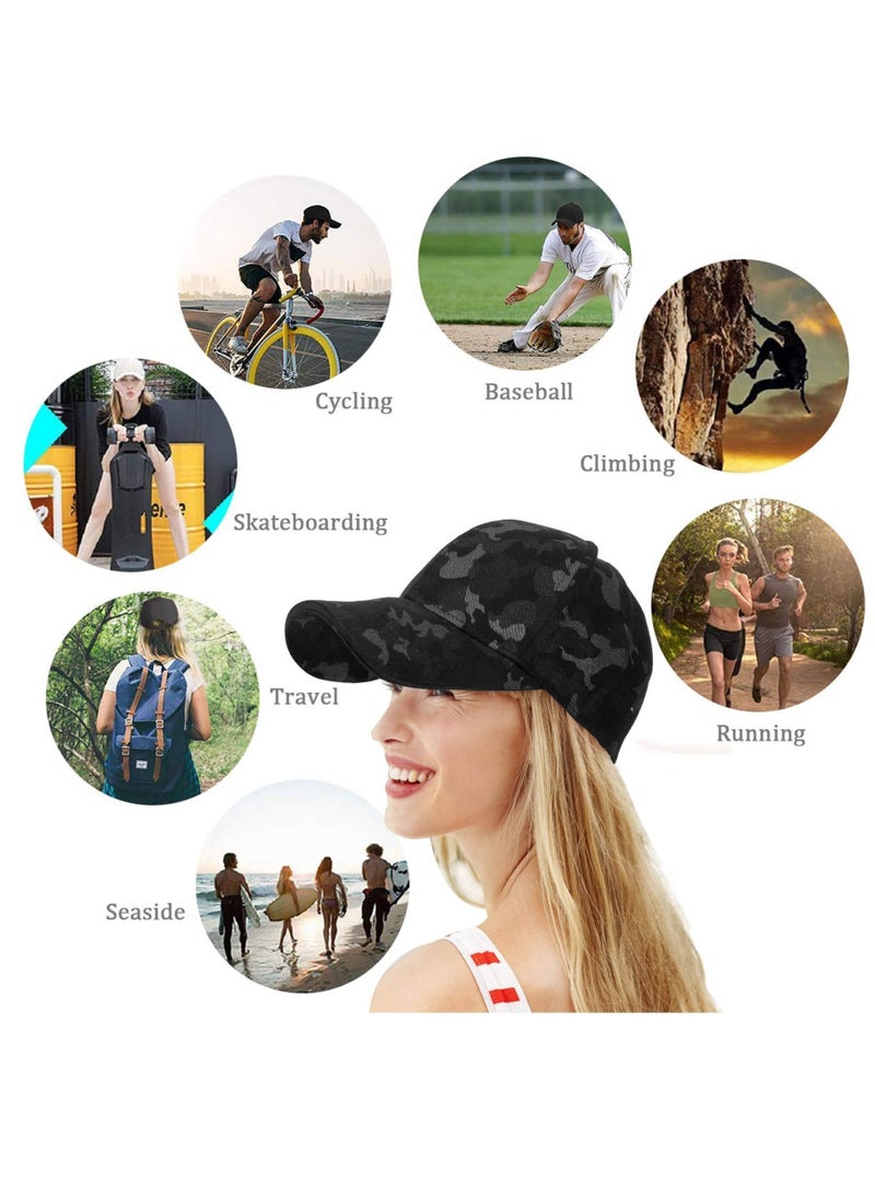 نيبمينينت Baseball Cap - Camouflage for Women Men, Unisex Adjustable Ponytail Trucker Fashion Hat Running Sports Summer Outdoor Vintage Camo Sun Dad Gifts - Image 4