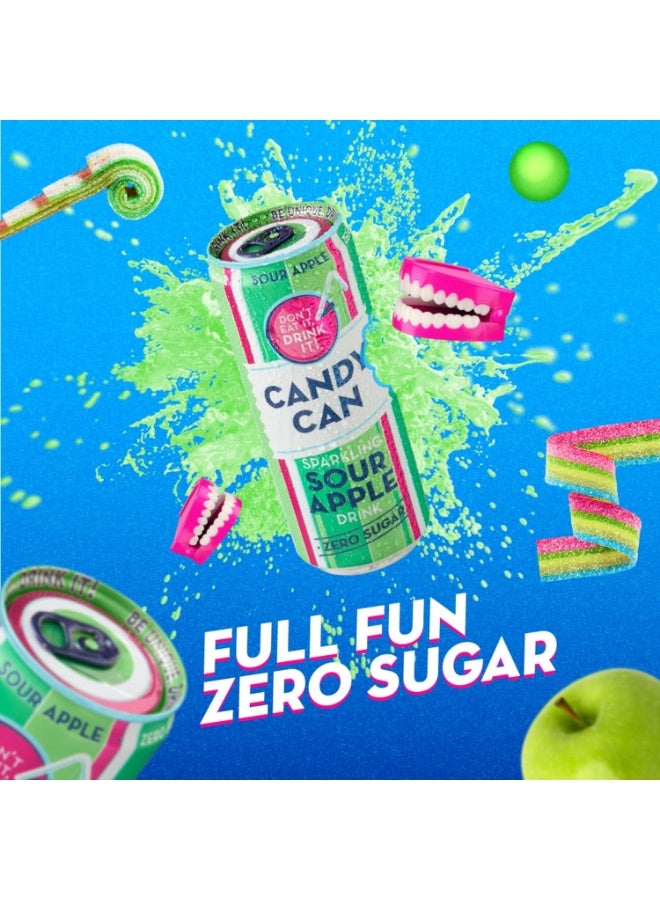 كاندي كان مشروب غازي Candy Can بنكهة التفاح الحامض (Sour Apple) - خالي من السكر - 330 مل - Image 2