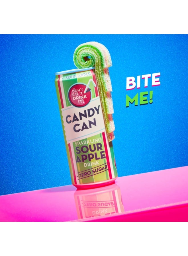 كاندي كان مشروب غازي Candy Can بنكهة التفاح الحامض (Sour Apple) - خالي من السكر - 330 مل - Image 4