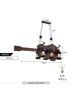 Best Power Classic 6-Light Chandelier Lamp 6611-6, E27 Lamp Base (Bulbs Not Included), Adjustable 70cm Hanging Ceiling Light for Living Room, Dining Room, and Bedroom  - Image 3
