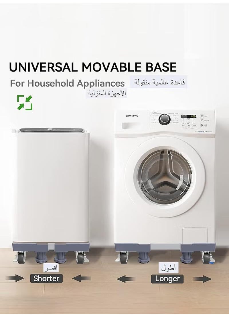 XiuWoo Movable Washing Machine Base Stand, Adjustable Fridge Stand with 4 Locking Wheels, Universal Mobile Base for Dryer, Refrigerator, Furniture and Appliance  - Image 3