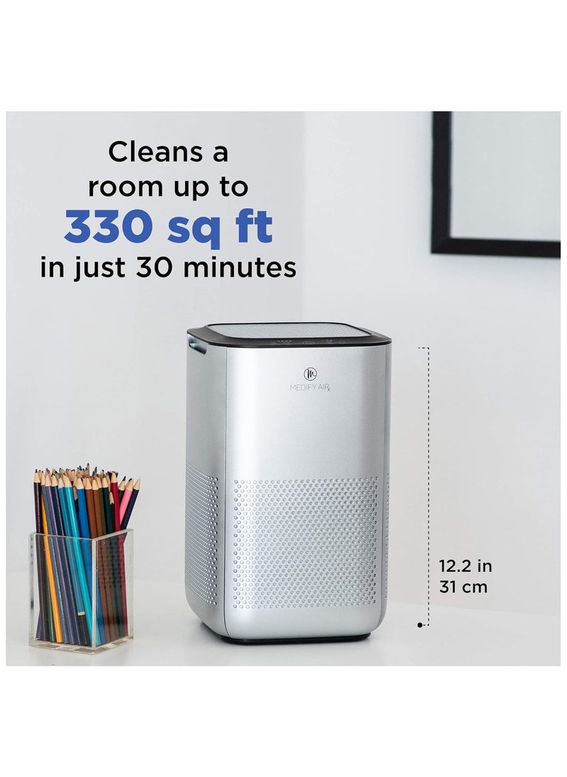 Medify Air - Medify MA-15 Air Purifier with H13 True HEPA Filter | 330 sq ft Coverage | for Allergens, Wildfire Smoke, Dust, Odors, Pollen, Pet Dander | Quiet 99.9% Removal to 0.1 Microns | Silver - Image 1