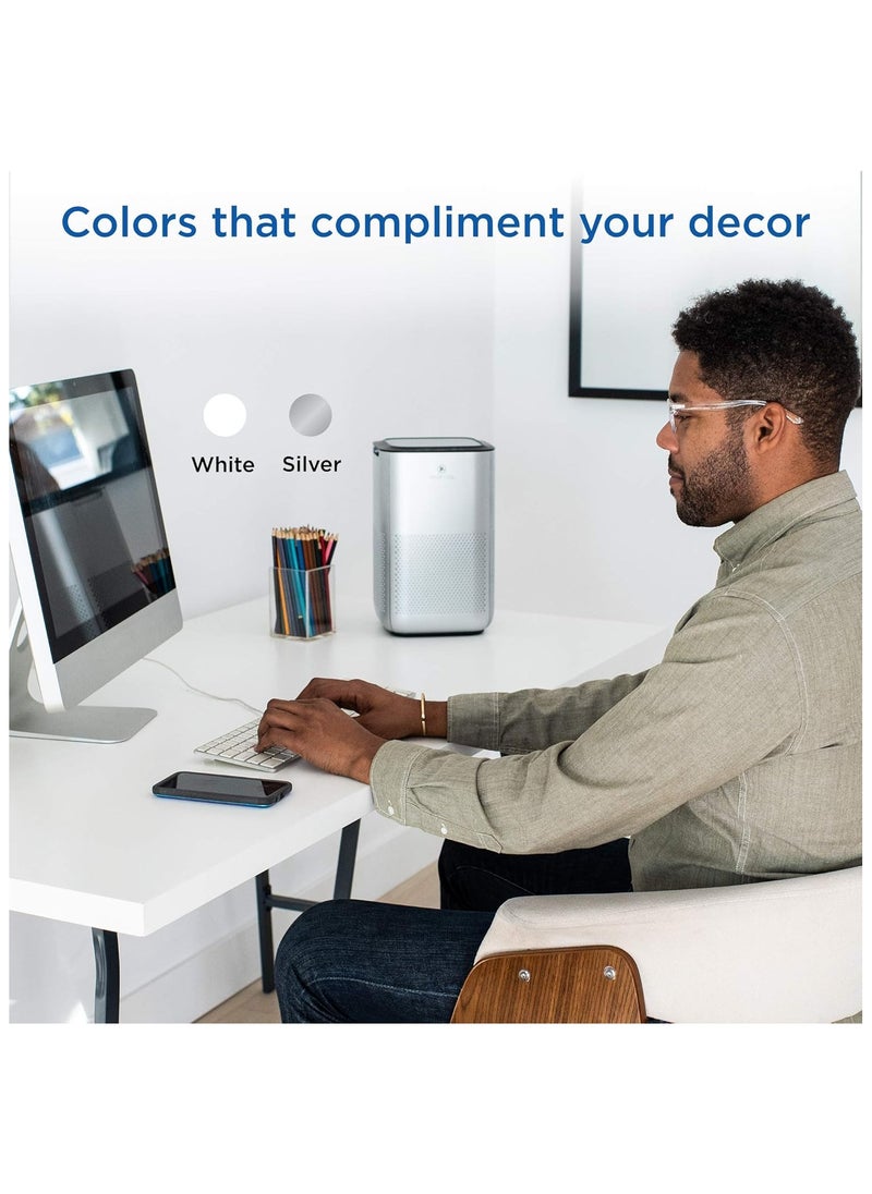Medify Air - Medify MA-15 Air Purifier with H13 True HEPA Filter | 330 sq ft Coverage | for Allergens, Wildfire Smoke, Dust, Odors, Pollen, Pet Dander | Quiet 99.9% Removal to 0.1 Microns | Silver - Image 1