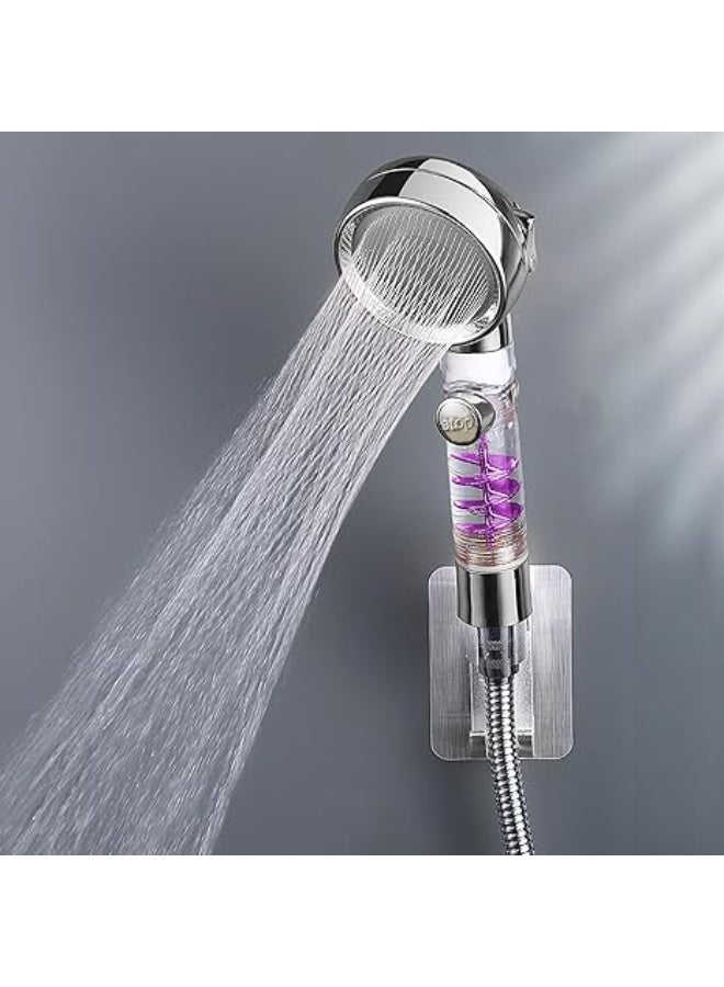 أمازينج. إي جي بي رأس دش تربو محمول باليد عالي الضغط من ذا باك، دوران 360 درجة مع زر إيقاف وفلتر (فضي) - Image 1