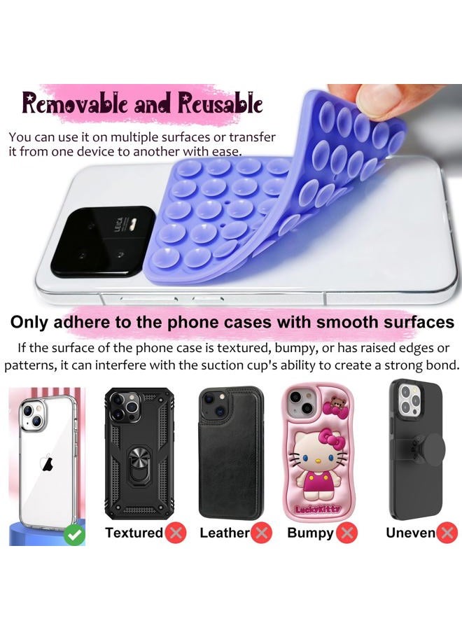 AZXYI 2 Pack Silicone Suction Cup Phone Case Mount Double Sided, Non Slip Phone Accessories for Cellphone, Hands-Free Strong Grip Silicon Phone Holder for Selfies and Videos (White) - Image 4