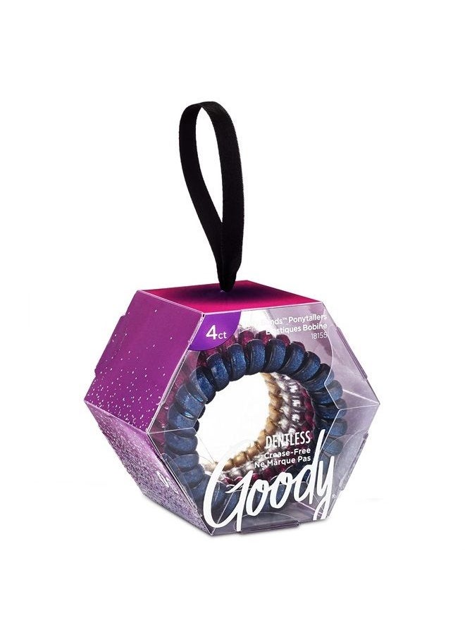 Goody Goody Holiday Ball Coils - 4 Count, Assorted - Jelly Bands Ponytailers Hair Accessories for Men, Women, Boys and Girls to Style With Ease and Keep Your Hair Secured - For All Hair Types  - Image 1