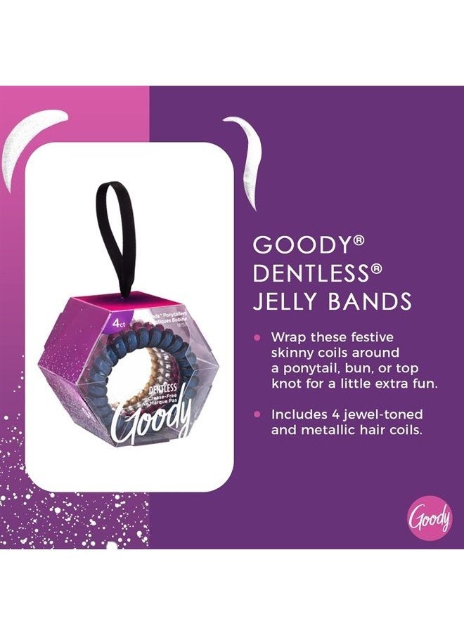 Goody Goody Holiday Ball Coils - 4 Count, Assorted - Jelly Bands Ponytailers Hair Accessories for Men, Women, Boys and Girls to Style With Ease and Keep Your Hair Secured - For All Hair Types  - Image 2