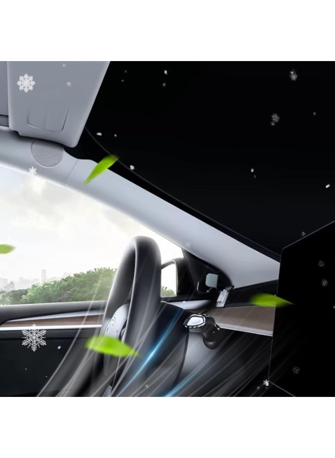 Tesla Model 3 Y وسادة شمسية أمامية مغطاة بقطعة فضية عازلة لشاشة الرياح كإكسسوارات لـ Tesla Model 3 Y - Image 2