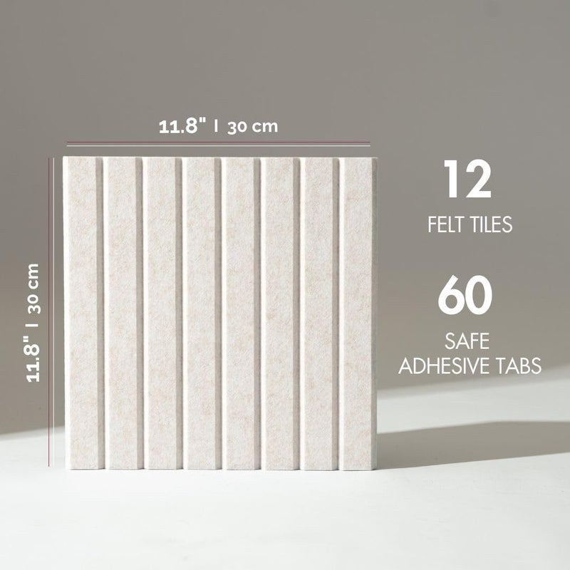 VIVELDA Large Bulletin Board 48"x36" - Office Wall Organizer, Replace your Old Cork Boards for Walls for Office Decor -12-pack Felt Wall Panels to Use in Home Office Decor, Classroom Decor (Limestone) - Image 2